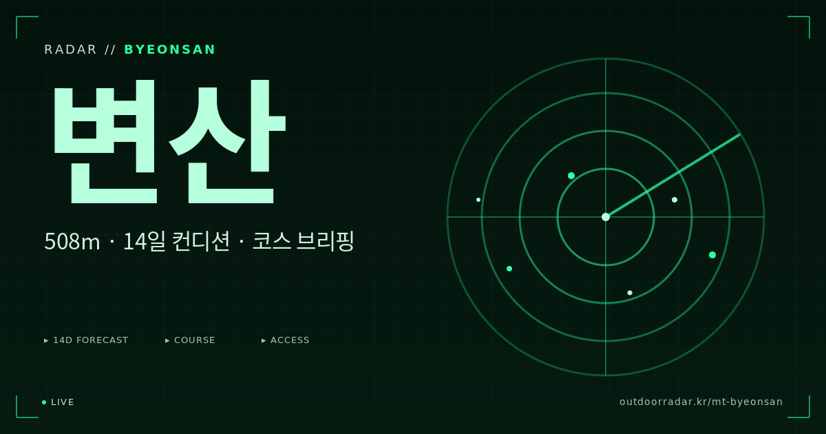 변산 등산 코스 — 아웃도어 레이더
