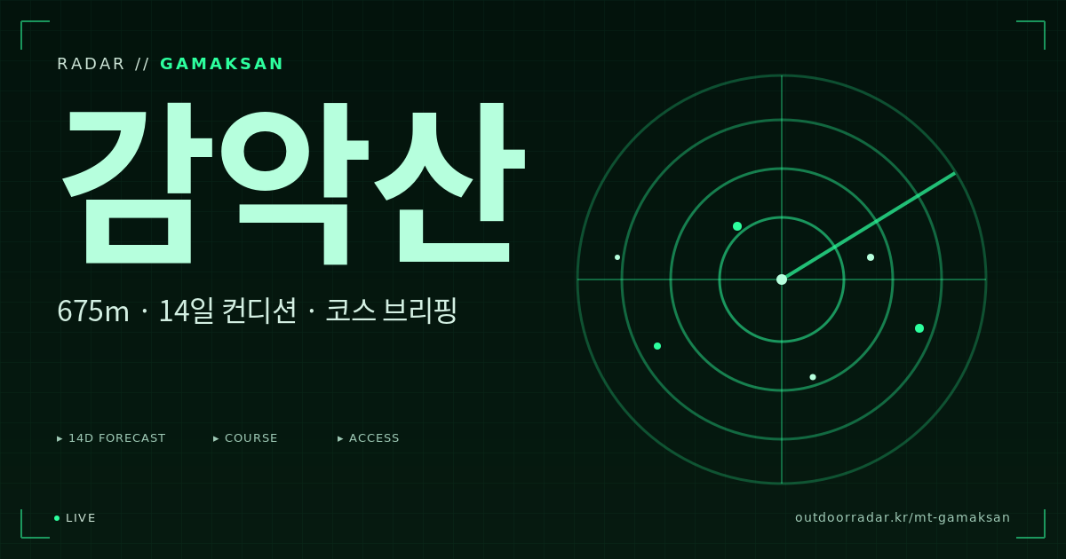 감악산 등산 코스 — 아웃도어 레이더