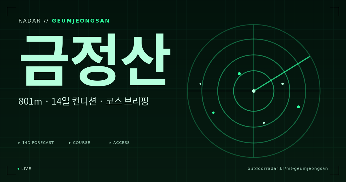 금정산 등산 코스 — 아웃도어 레이더