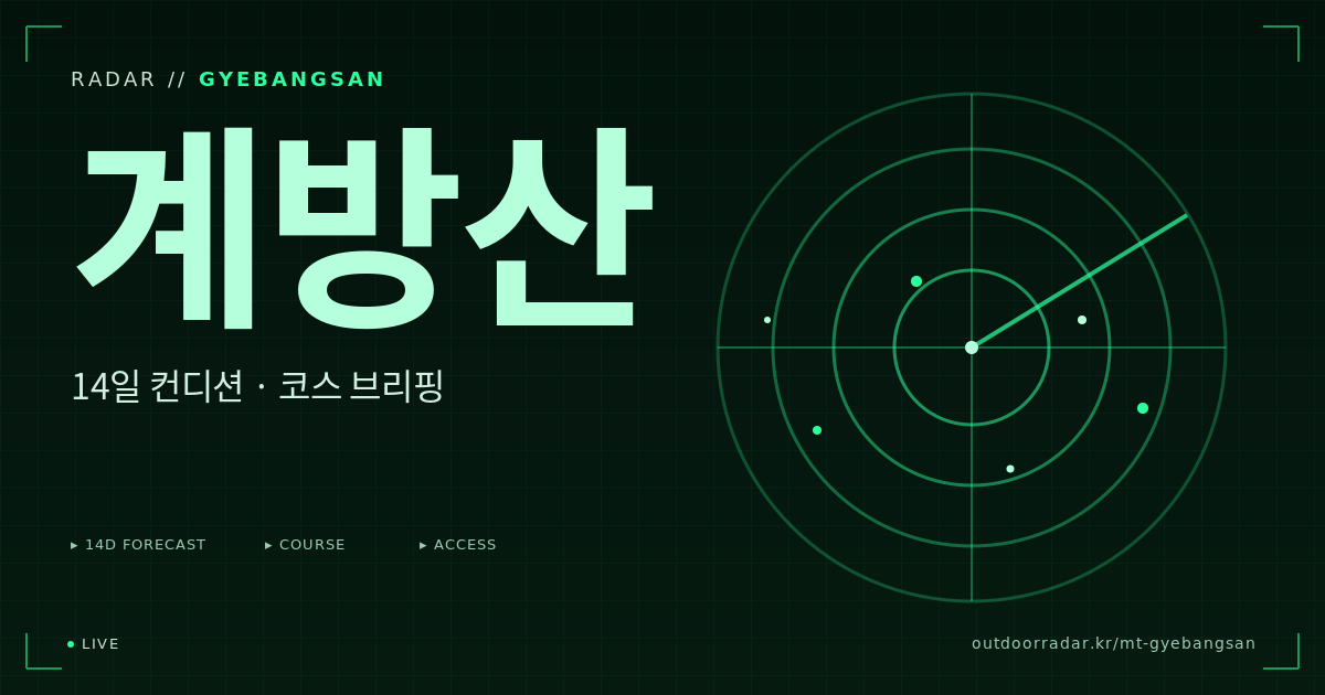 계방산 등산 코스 — 아웃도어 레이더