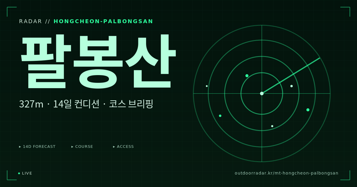 팔봉산 등산 코스 — 아웃도어 레이더