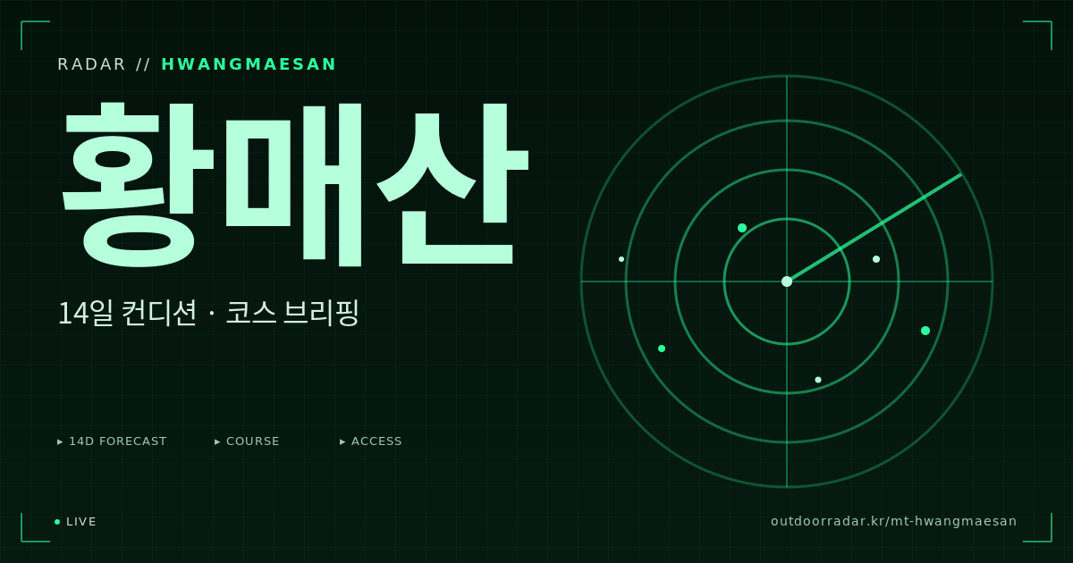 황매산 등산 코스 — 아웃도어 레이더