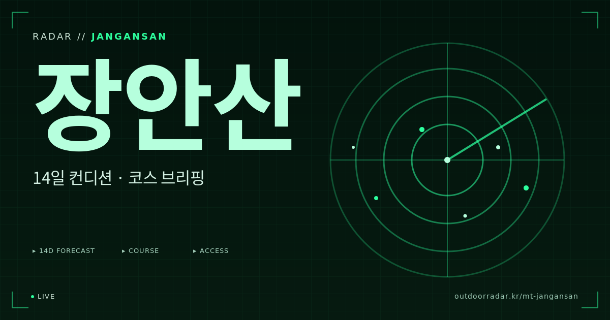 장안산 등산 코스 — 아웃도어 레이더