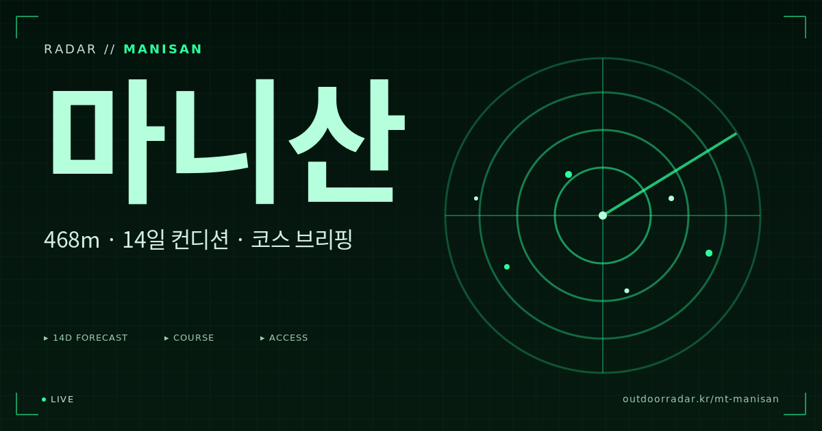 마니산 등산 코스 — 아웃도어 레이더