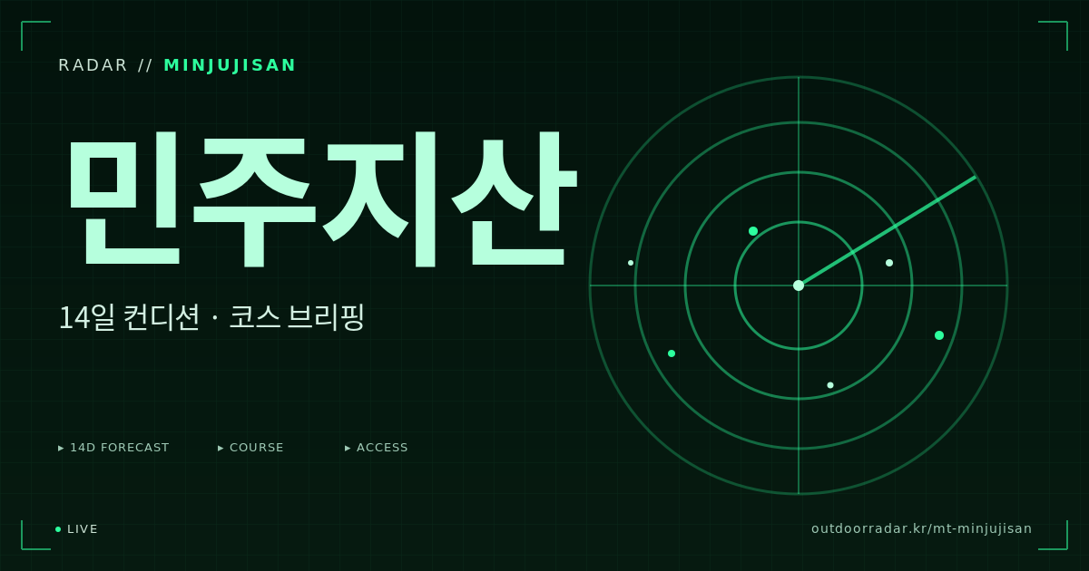 민주지산 등산 코스 — 아웃도어 레이더