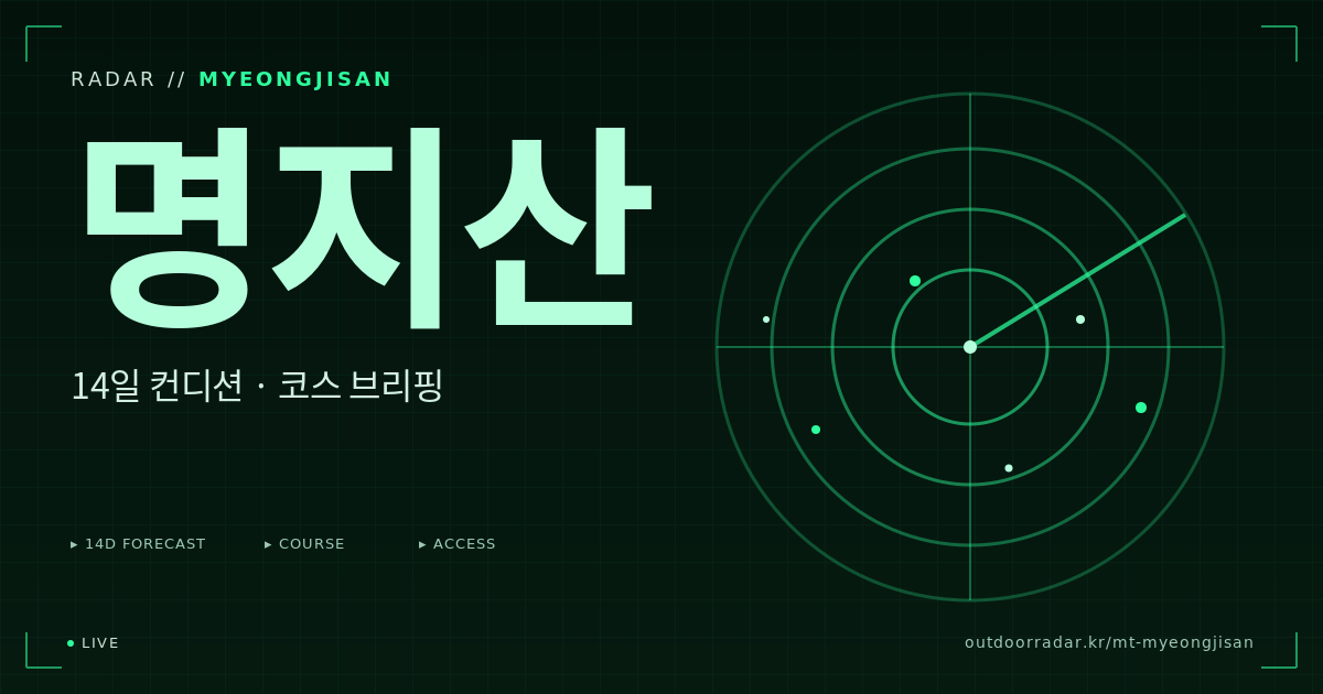 명지산 등산 코스 — 아웃도어 레이더
