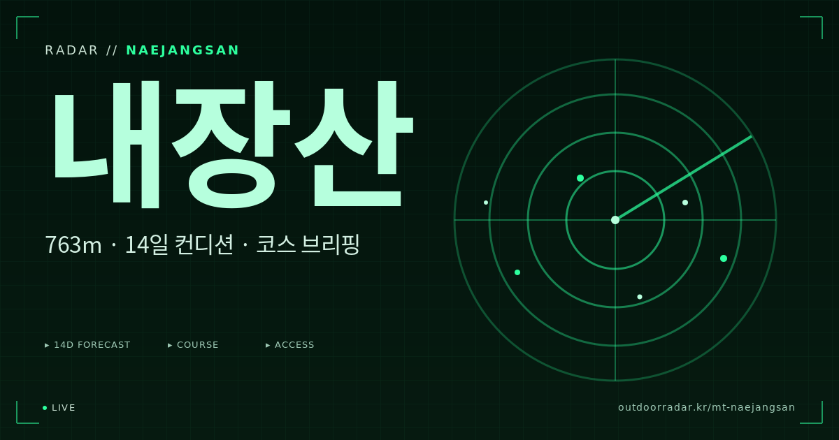 내장산 등산 코스 — 아웃도어 레이더