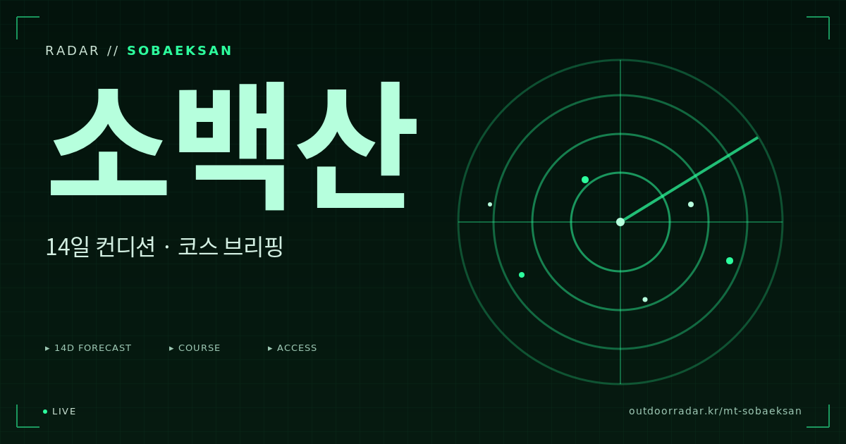 소백산 등산 코스 — 아웃도어 레이더