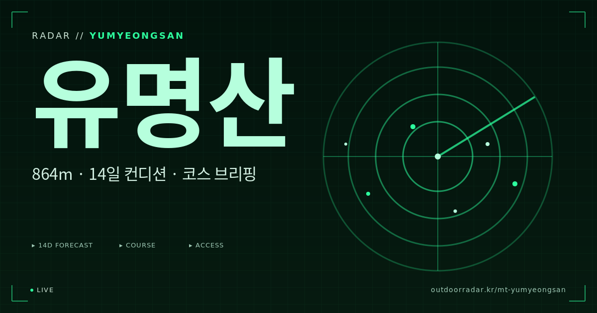 유명산 등산 코스 — 아웃도어 레이더