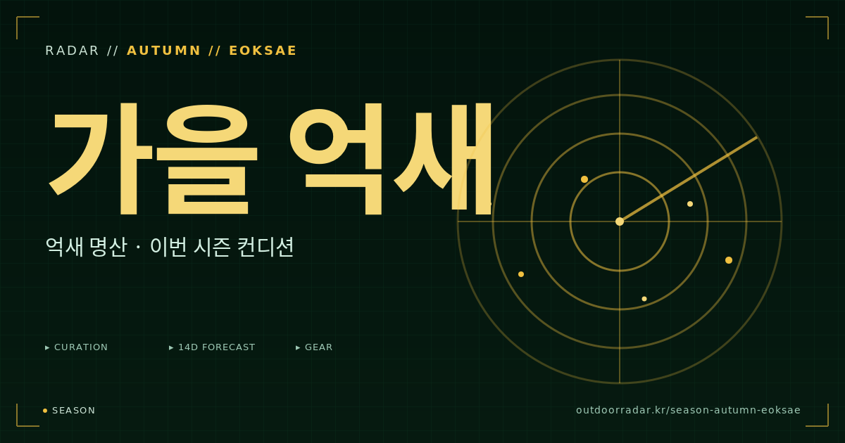 가을 산행 — 단풍·억새 명산 83곳